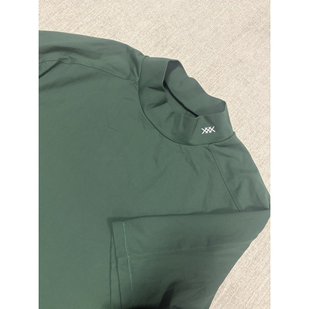 Rhone Momentum Tech Shirt Mens Large Green Mock Neck Short Sleeve Athletic Gym